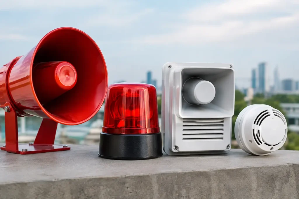 Tipos de sirenes para alertas de emergência